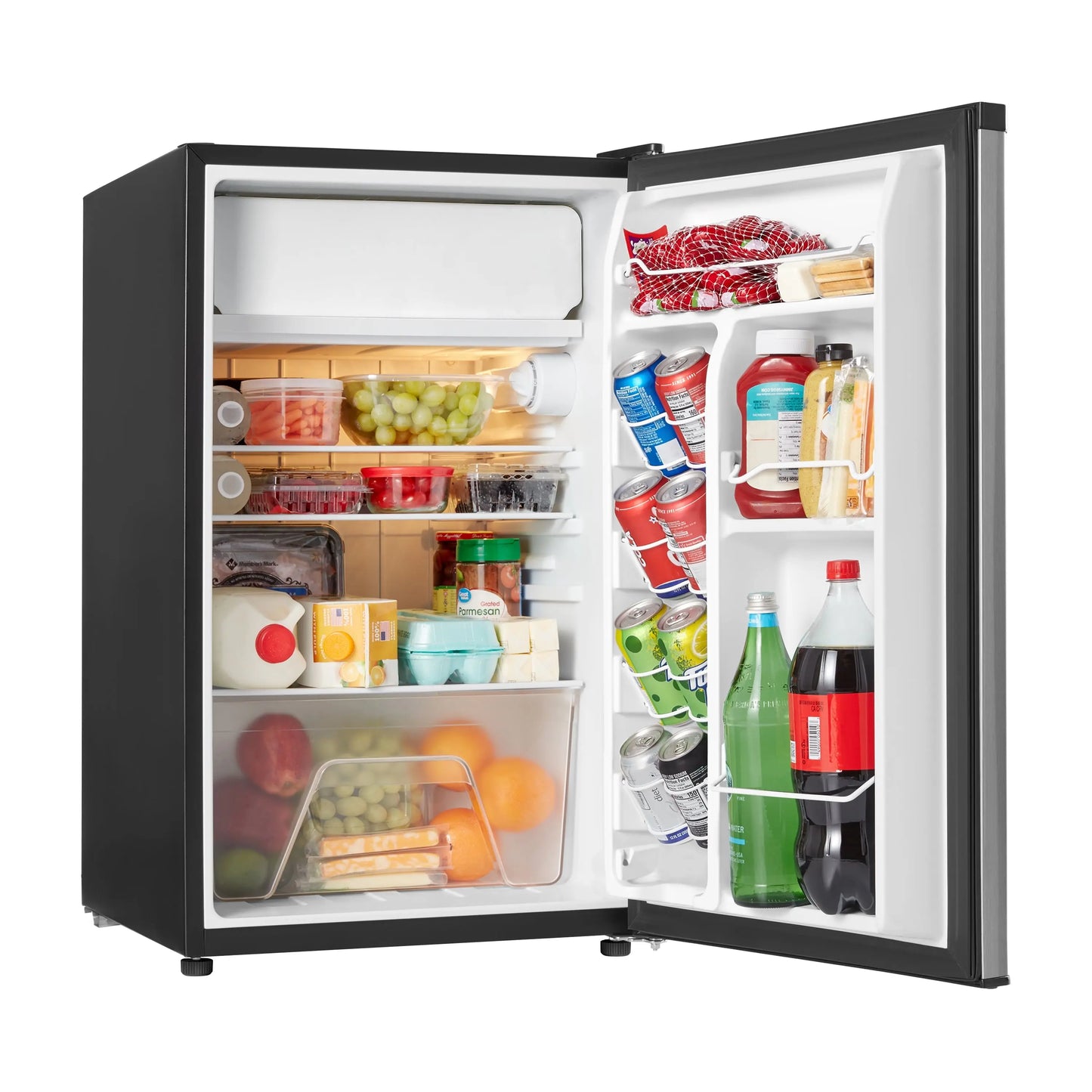 Galanz 4.3 Cu Ft Single Door Mini Fridge, Stainless Steel Look, New, Width 19.12" | Fridge.com