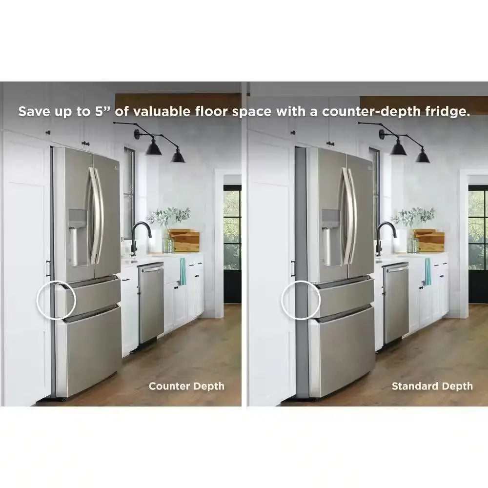 Gallery 21.4 Cu. Ft. 4-Door French Door Refrigerator in Stainless Steel, Counter Depth | Fridge.com