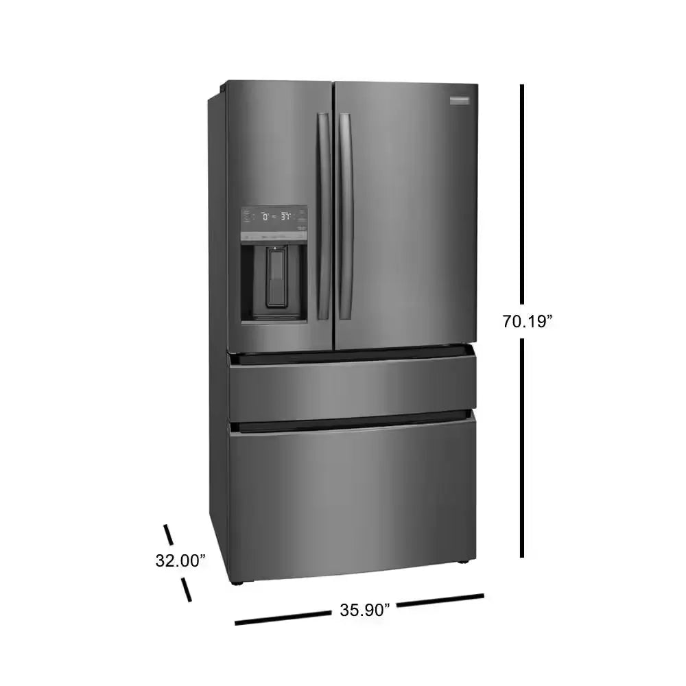 Gallery 21.5 Cu. Ft. 4-Door French Door Refrigerator in Black Stainless Steel, Counter-Depth | Fridge.com