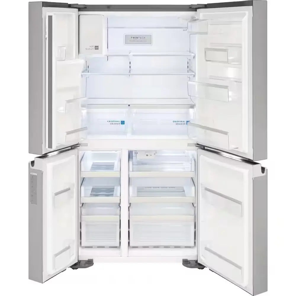 Gallery 36 In. Wide 21.5 Cu. Ft. Counter-Depth 4-Door Refrigerator in Stainless Steel | Fridge.com