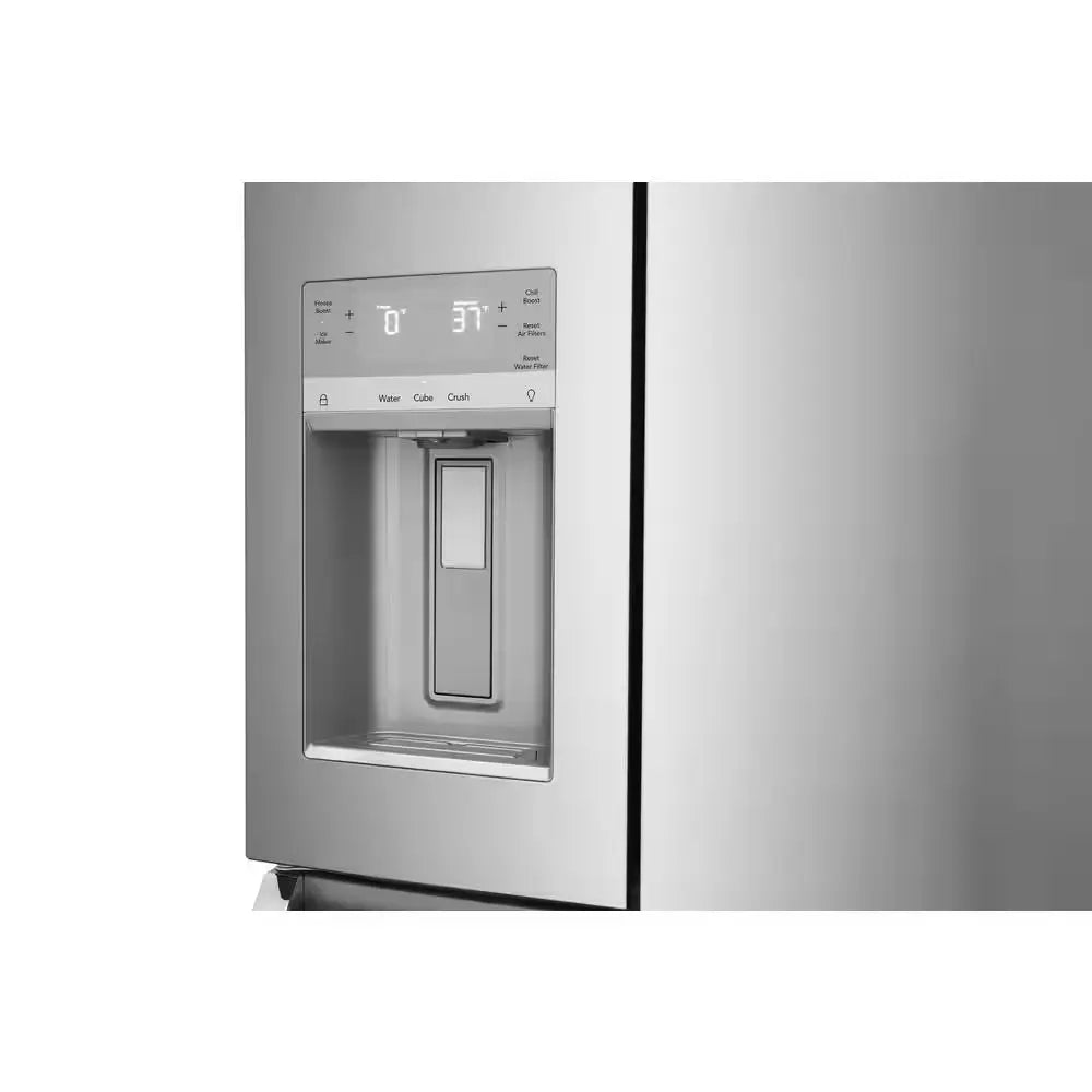 Gallery 36 In. Wide 21.5 Cu. Ft. Counter-Depth 4-Door Refrigerator in Stainless Steel | Fridge.com