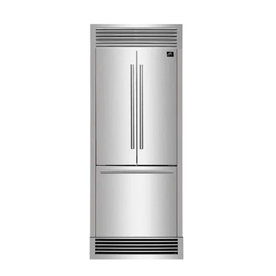 Gallipoli 30-Inch French Door Refrigerator, 17.5 Cu.Ft. Capacity & Decorative Grill - 34" Wide | Fridge.com