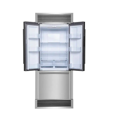 Gallipoli 30-Inch French Door Refrigerator, 17.5 Cu.Ft. Capacity & Decorative Grill - 34" Wide | Fridge.com