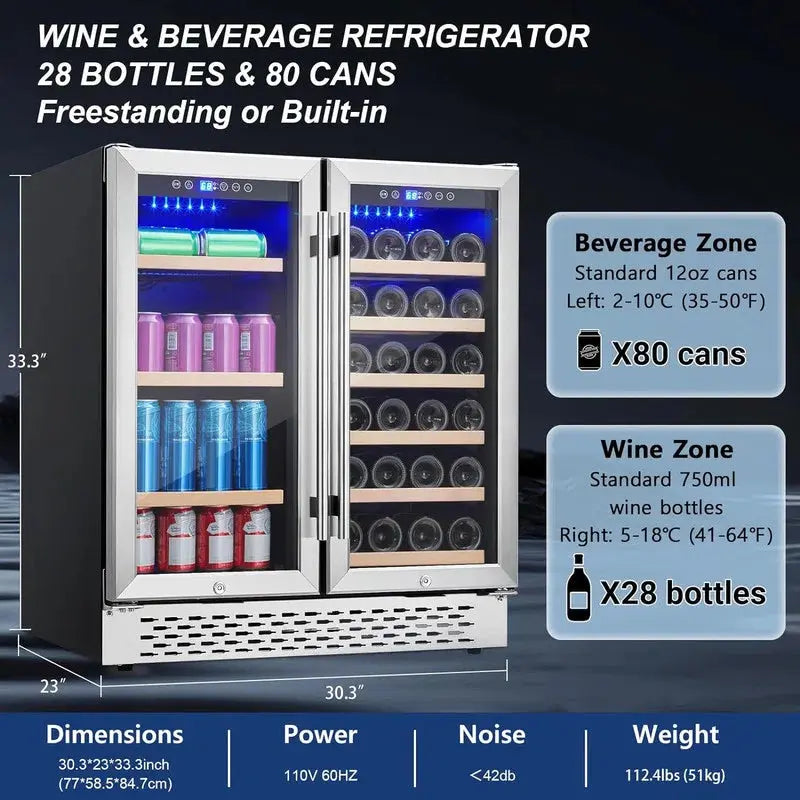 Gaomon 88'' Triple Zone Wine Refrigerator | Fridge.com