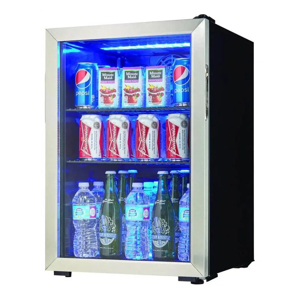 Danby 95 Can 2.6 Cu. Ft. Free Standing Beverage Center Mini Fridge W/ Glass Door | Fridge.com