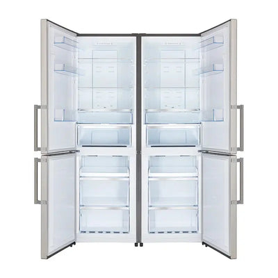 Guardia 46.8-Inch Side-By-Side Bottom Freezer Refrigerator Stainless Steel, 21.6 Cu.Ft. | Fridge.com