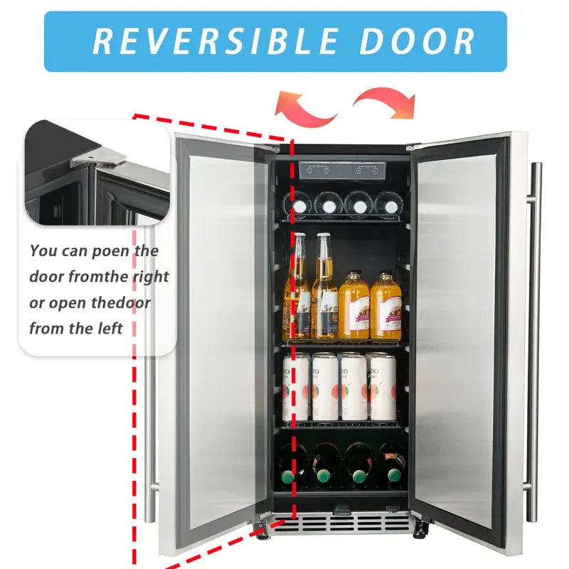 HCK 90 Cans (12 Oz.) Outdoor Rated Built-In Beverage Refrigerator | Fridge.com