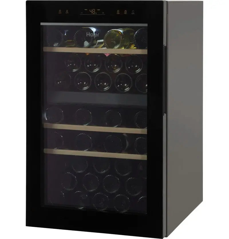 Haier 19.6'' 44 Bottle and Can Dual Zone Wine & Beverage Refrigerator | Fridge.com