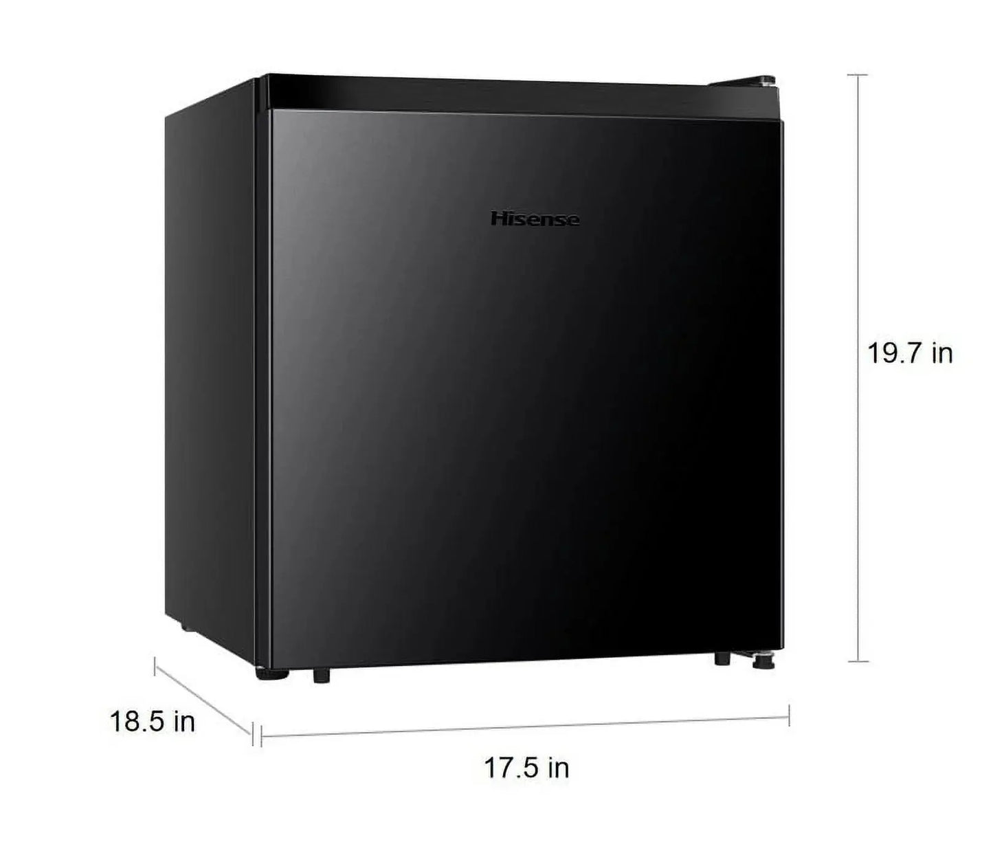 Hisense 1.6 Cu. ft. Single Door Mini Fridge, Black, 17.5" Width, 1 Year Warranty, WMS017M6XBE New | Fridge.com