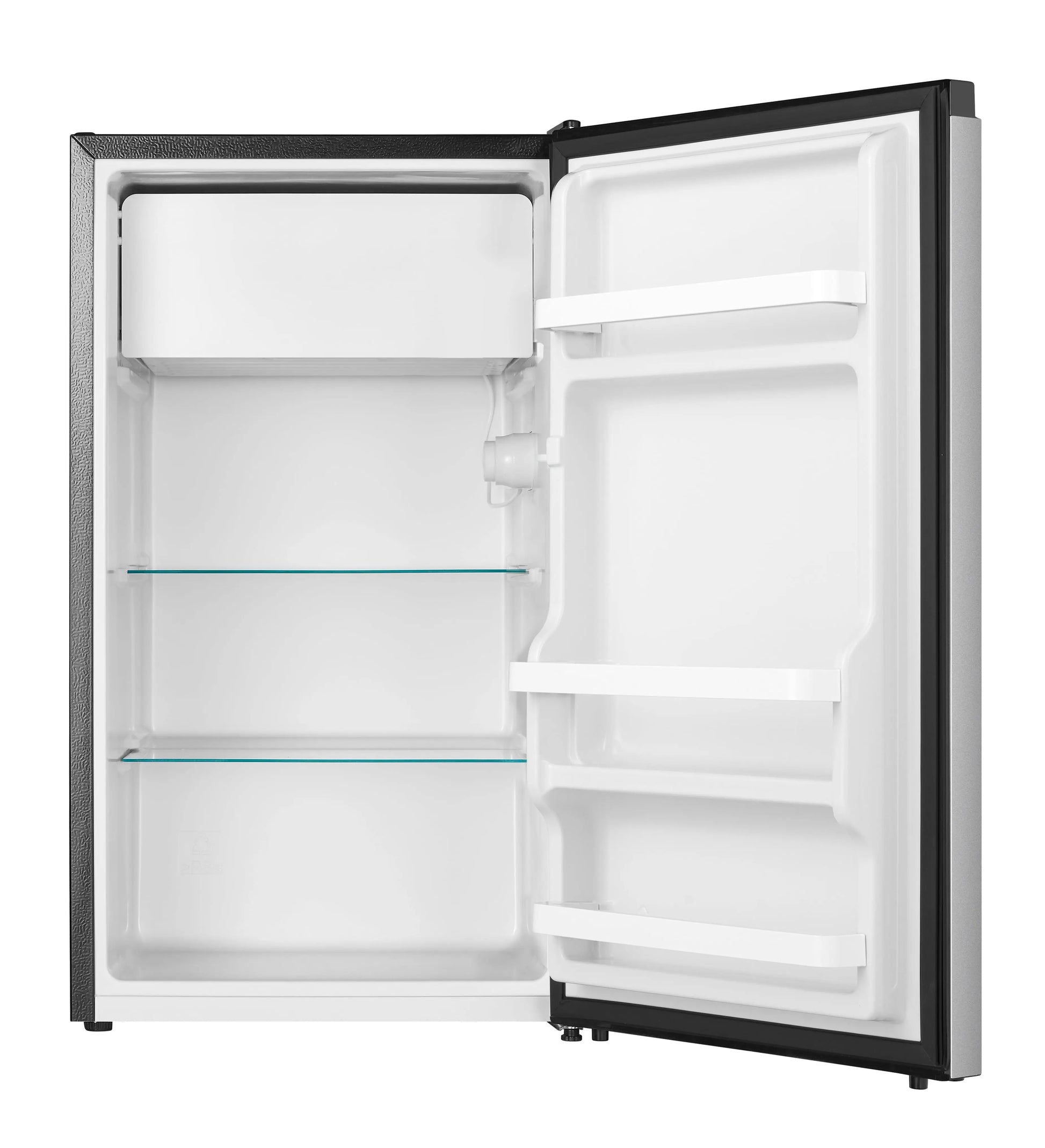 Hisense 4.4 Cu Ft Compact Refrigerator, Silver, Standard 18.7" Width, 1 Year Warranty, WMS044M6XVE | Fridge.com