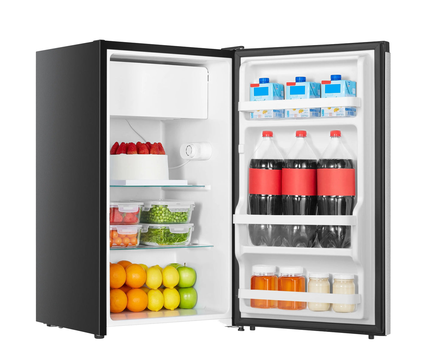 Hisense 4.4 Cu Ft Compact Refrigerator, Silver, Standard 18.7" Width, 1 Year Warranty, WMS044M6XVE | Fridge.com