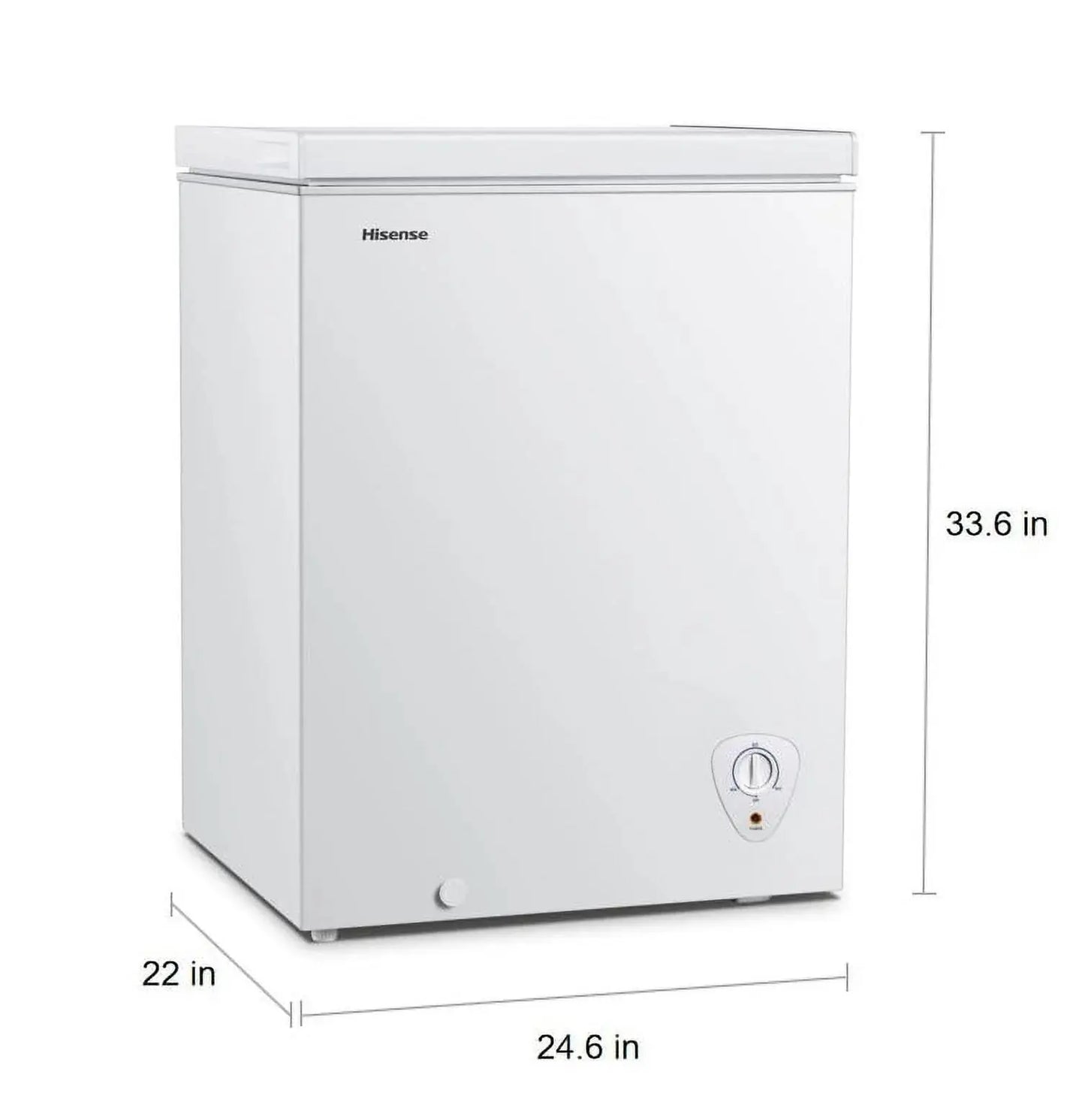 Hisense 5 cu ft Garage Ready Chest Freezer, White, 33.6" Height, 1 Year Warranty, WFC050M6XWD New | Fridge.com