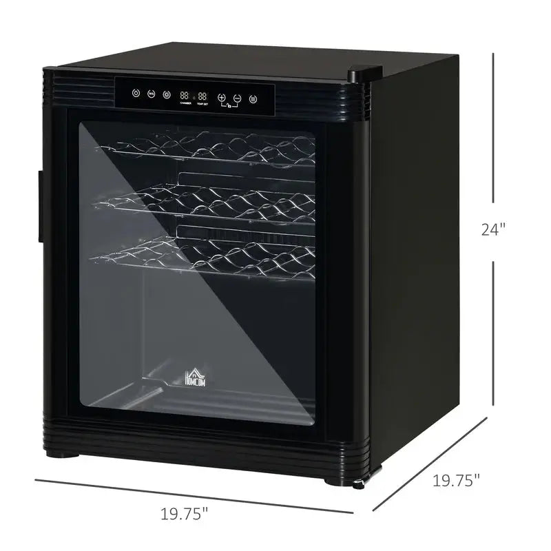 Homcom 19.75'' 18 Bottle Single Zone Freestanding Wine Refrigerator | Fridge.com