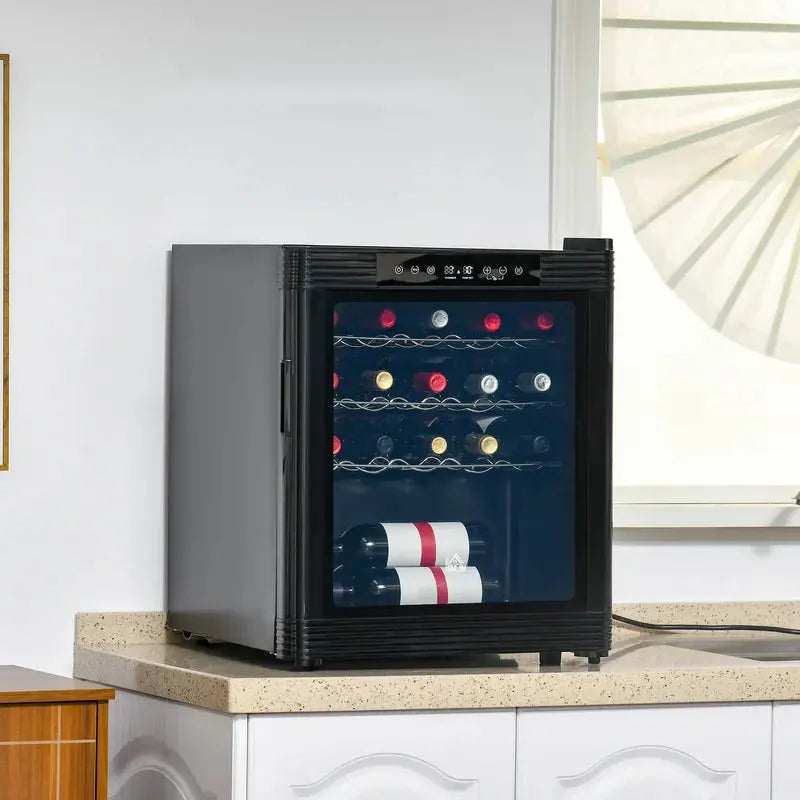 Homcom 19.75'' 18 Bottle Single Zone Freestanding Wine Refrigerator | Fridge.com