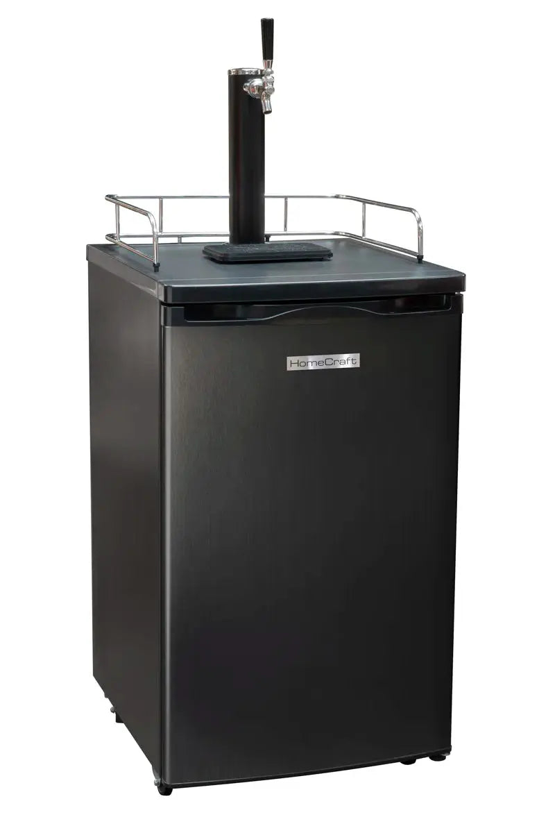 Homecraft 4.9 Cubic Feet Black Single Tap Freestanding Kegerator with Adjustable Temperature | Fridge.com