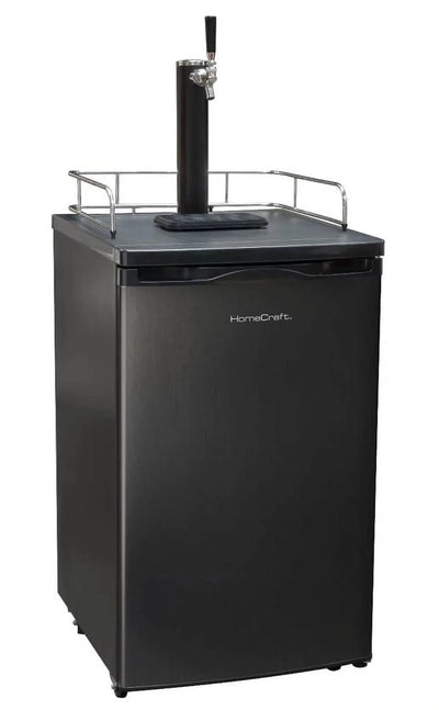 Homecraft BK49BS 4.9 Cu. Ft. Black Stainless Steel Full-Size Kegorator Draft Beer Dispenser & Beer Cooler | Fridge.com