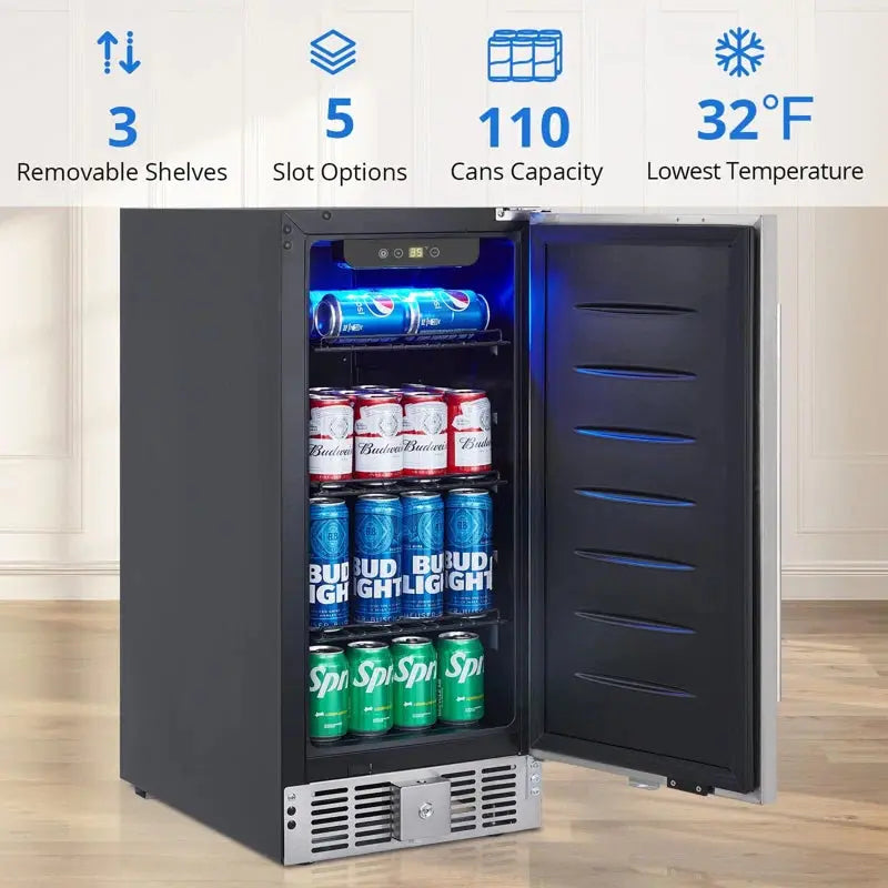 Homhougo 110 Cans (12 Oz.) Freestanding Beverage Refrigerator | Fridge.com