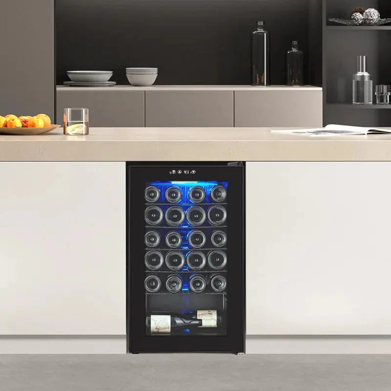 Homhougo 16.9'' 24 Bottle Single Zone Freestanding Wine Refrigerator | Fridge.com