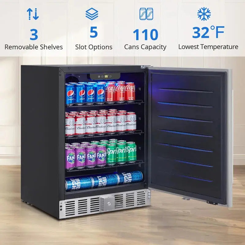 Homhougo 180 Cans (12 Oz.) Freestanding Beverage Refrigerator | Fridge.com