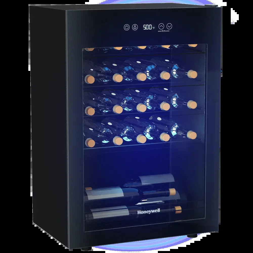 Honeywell 18.9 In. 24-Bottle Wine Cooler and 24-Can Beverage Cooler in Black with Digital Thermostat | Fridge.com