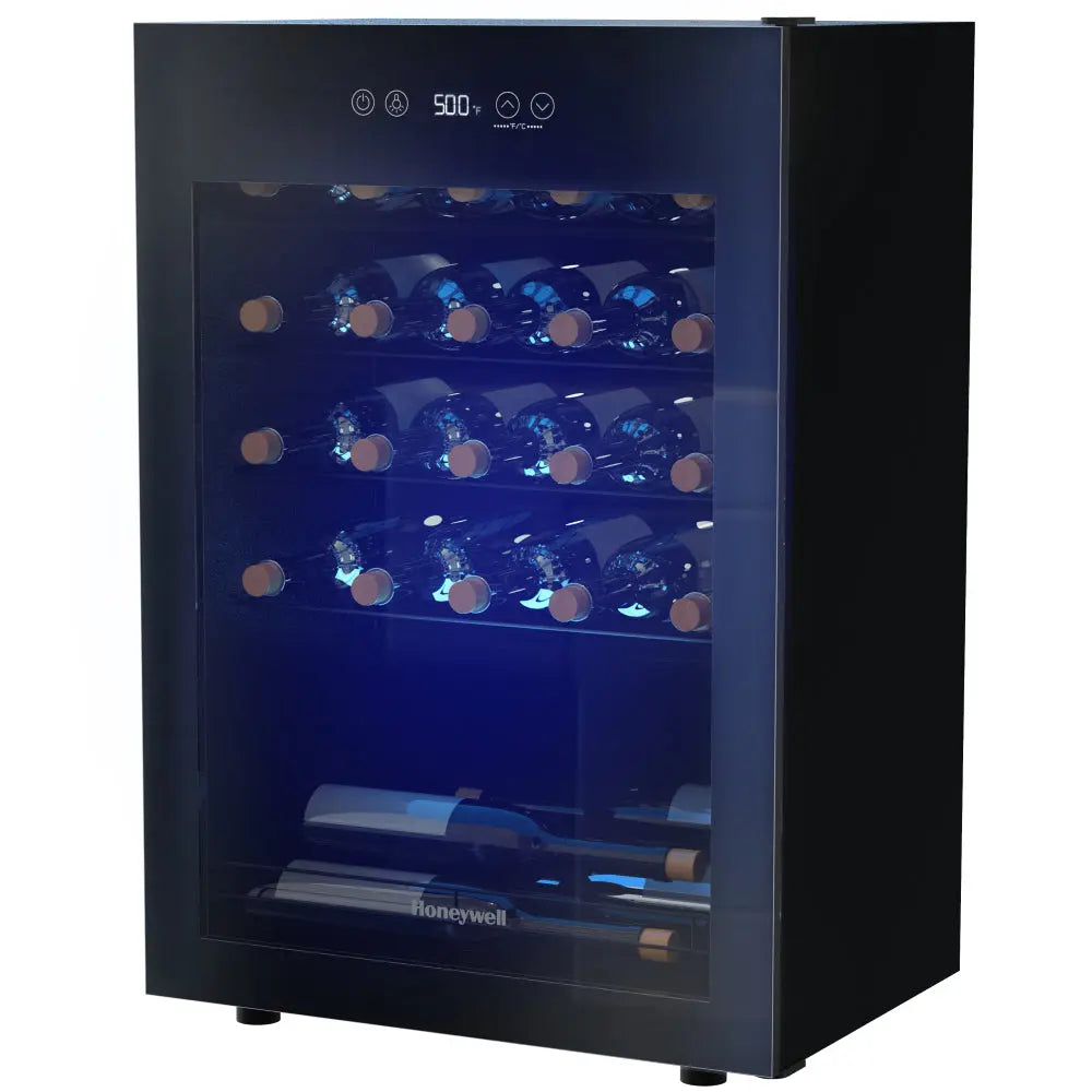 Honeywell 18.9 In. 24-Bottle Wine Cooler and 24-Can Beverage Cooler in Black with Digital Thermostat | Fridge.com