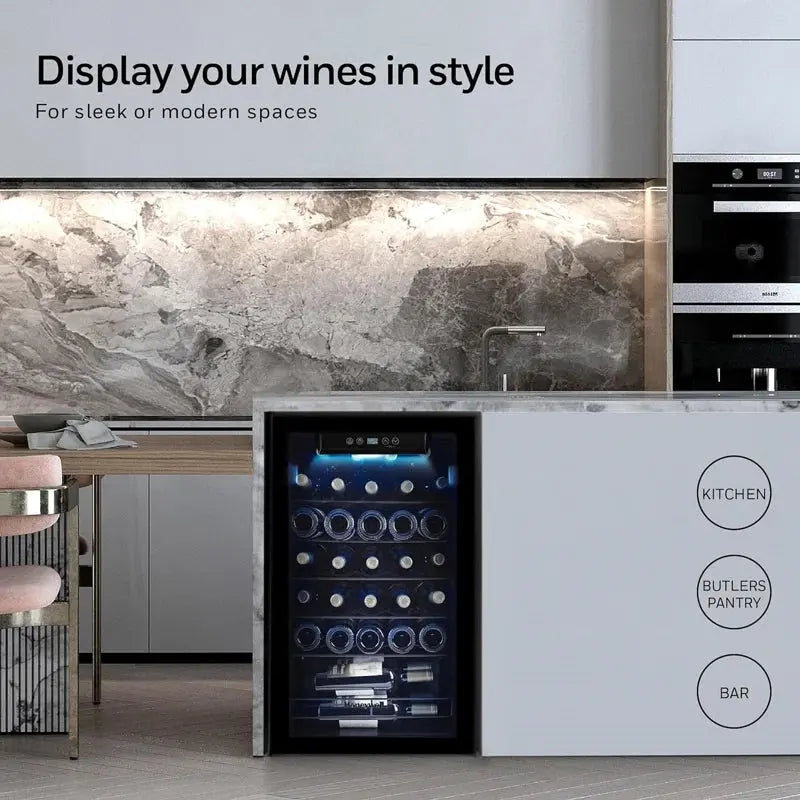 Honeywell 18.9'' 34 Bottle and Can Single Zone Free-Standing Wine & Beverage Refrigerator | Fridge.com