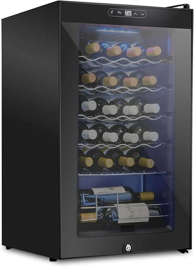 Hoomic 17'' 66 Bottle Single Zone Freestanding Wine Refrigerator | Fridge.com