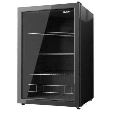 Husky Premium 131L Beverage Refrigerator 4.6 Cu. Ft. Freestanding Mini Fridge with Glass Door | Fridge.com