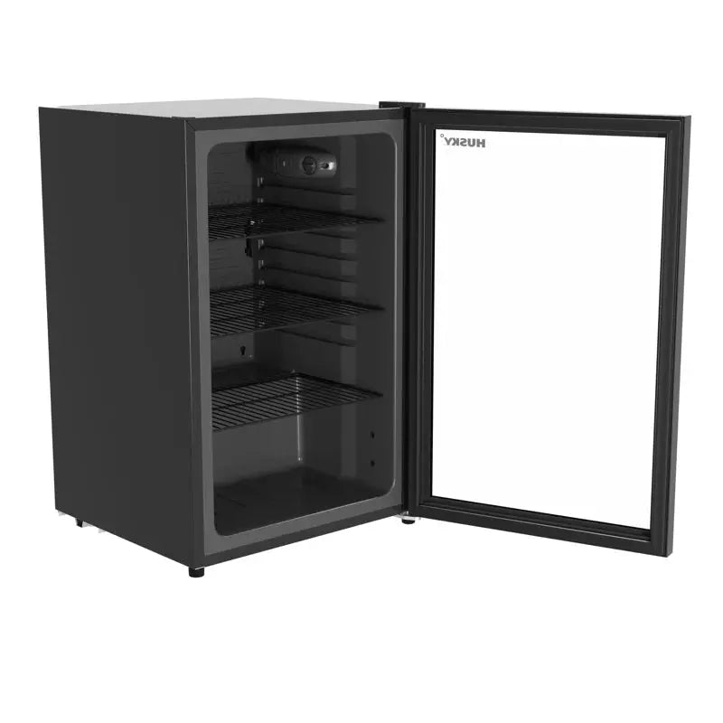 Husky Premium 131L Beverage Refrigerator 4.6 Cu. Ft. Freestanding Mini Fridge with Glass Door | Fridge.com