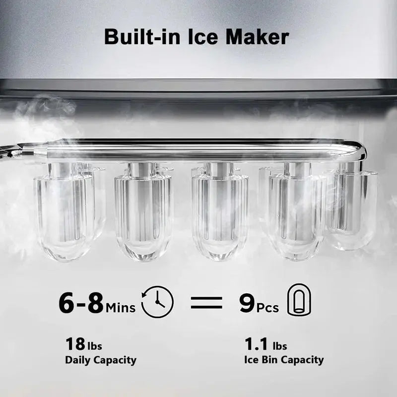 IKT Freestanding Bottom Loading Water Dispenser with Ice Maker for 3 Gallon Bottle Black (No Hot Water) | Fridge.com