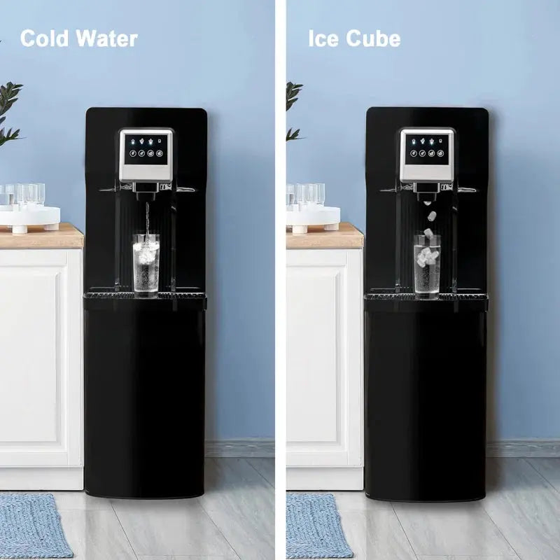 IKT Freestanding Bottom Loading Water Dispenser with Ice Maker for 3 Gallon Bottle Black (No Hot Water) | Fridge.com