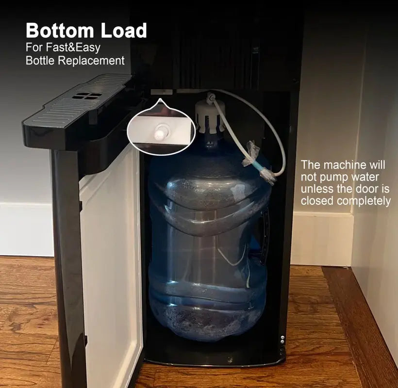 IKT Freestanding Bottom Loading Water Dispenser with Ice Maker for 3 Gallon Bottle Black (No Hot Water) | Fridge.com