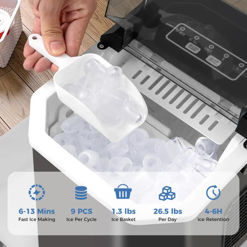 Ice Maker Countertop with Self-Cleaning for Home Kitchen Office Party | Fridge.com