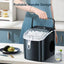 8.66 In. W 26 Lbs./24H, 9-Pieces/6 Mins, Bullet Ice Portable Countertop Ice Maker in Black With/Ice Scoop and Basket | Fridge.com