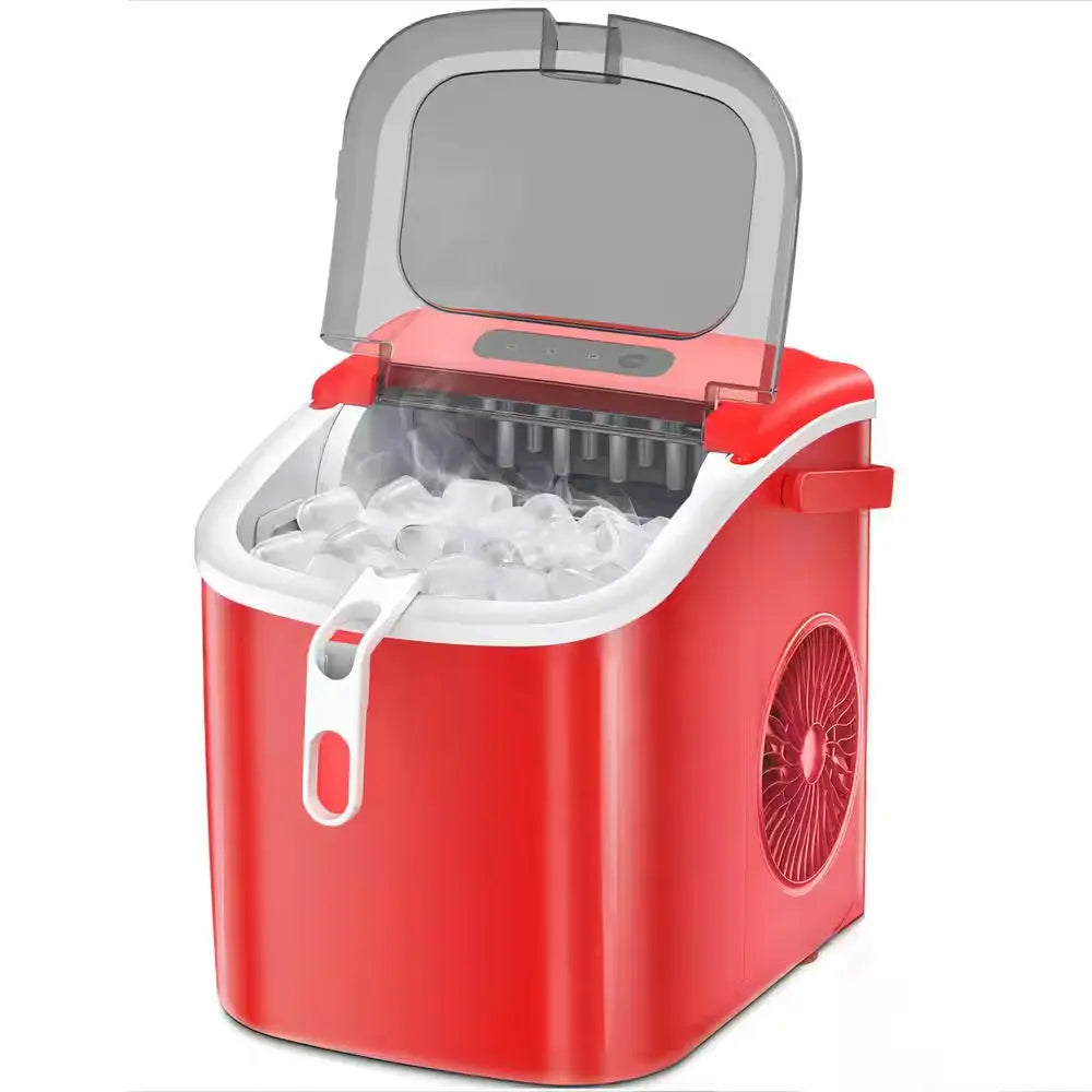 8.66 In. W 26 Lbs./24H, 9-Pieces/6 Mins, Bullet Ice Portable Countertop Ice Maker in Black With/Ice Scoop and Basket | Fridge.com