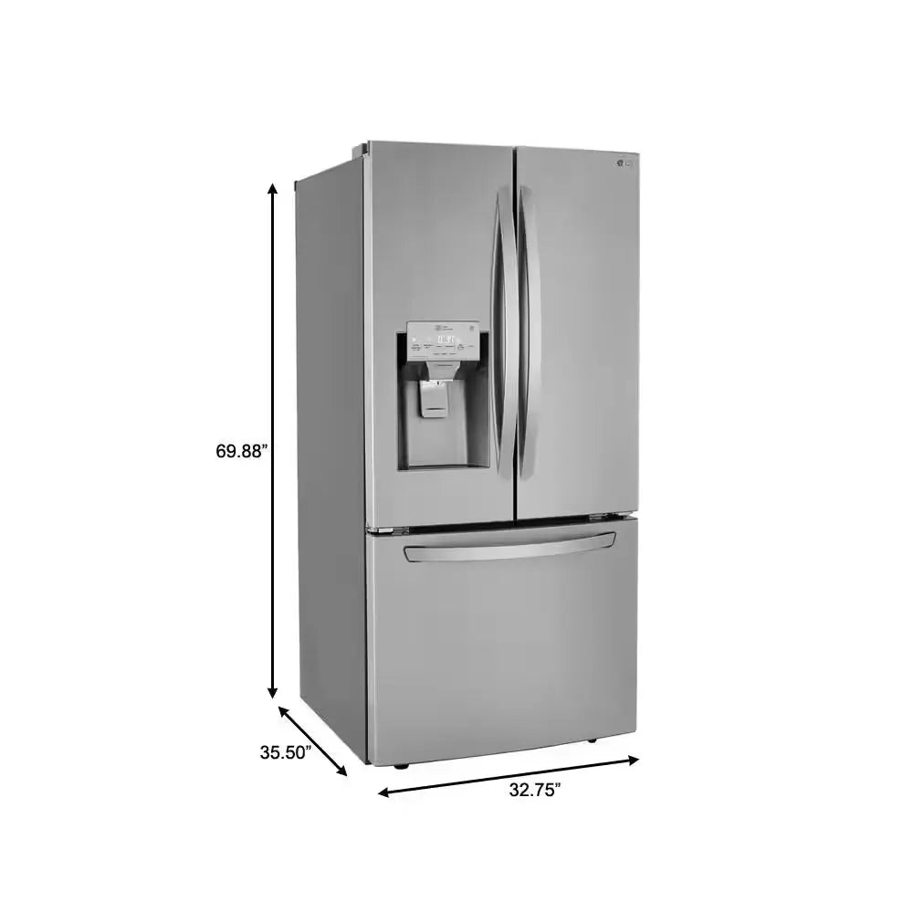 25 Cu. Ft. French Door Refrigerator W/ Ice and Water Dispenser and Smartdiagnosis in Printproof Stainless Steel | Fridge.com