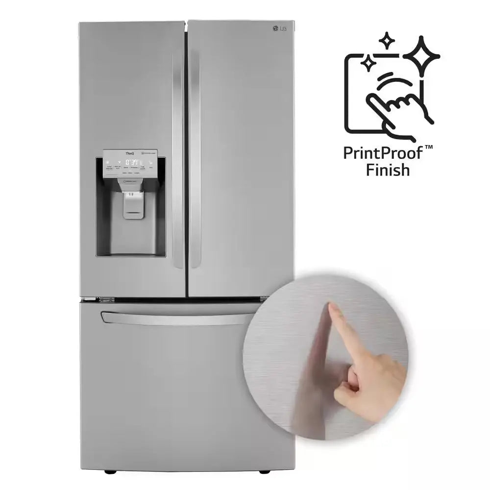 25 Cu. Ft. French Door Refrigerator W/ Ice and Water Dispenser and Smartdiagnosis in Printproof Stainless Steel | Fridge.com