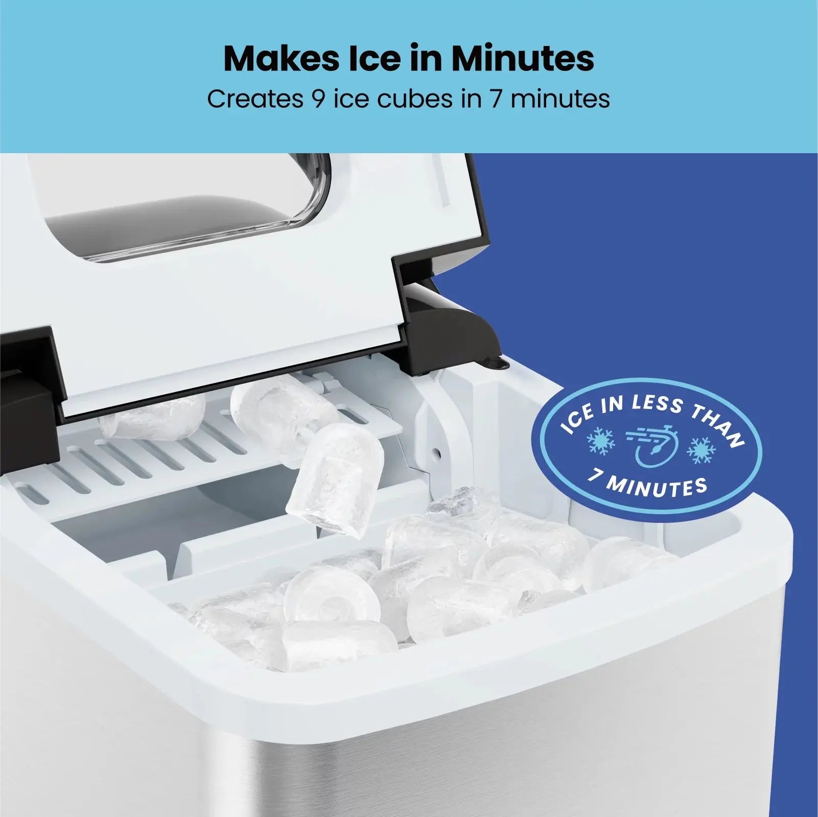 Iceman Countertop Nugget Ice Machine, Waterline Compatible, 3 lb. Capacity - Stainless Steel, New | Fridge.com