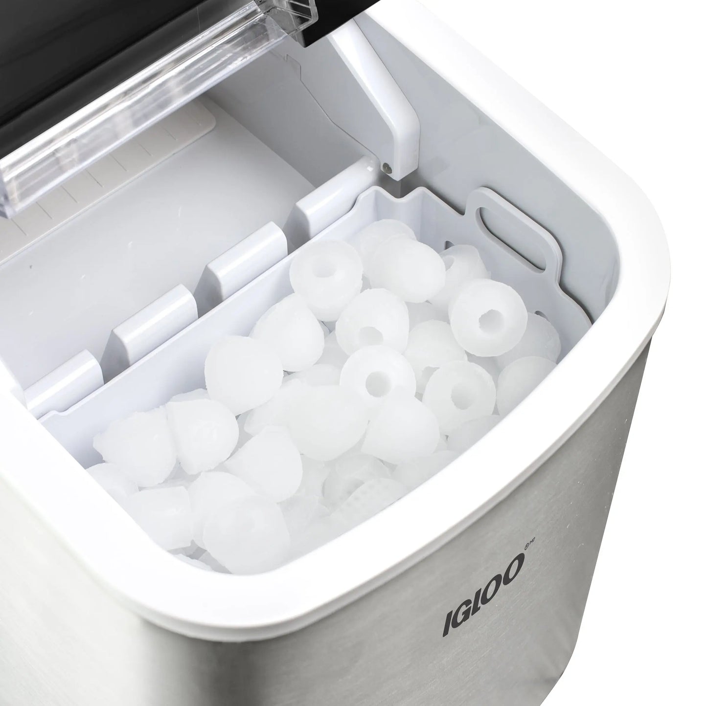 Igloo Handled Automatic Ice Machine Self Cleaning Countertop Ice Maker with Scoop, Aqua | Fridge.com