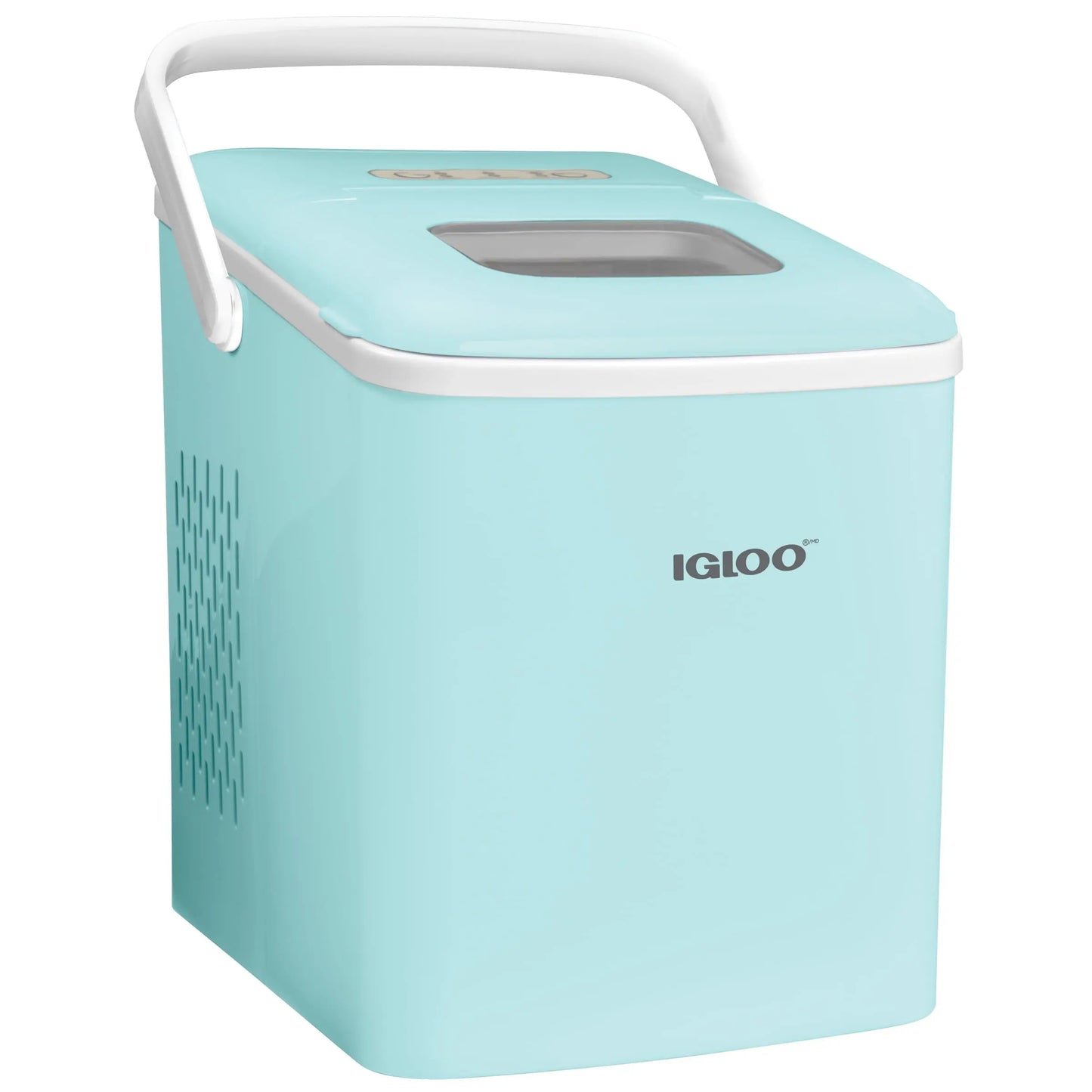 Igloo Handled Automatic Ice Machine Self Cleaning Countertop Ice Maker with Scoop, Aqua | Fridge.com