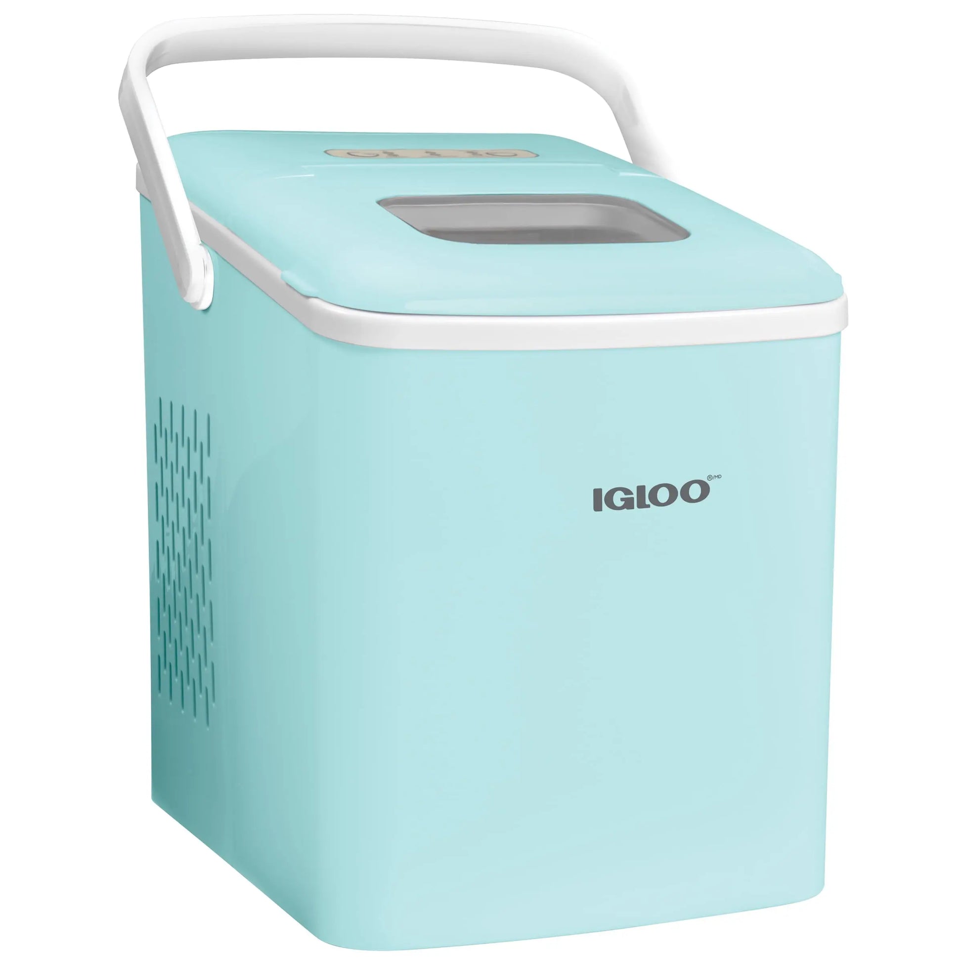 Igloo Handled Automatic Ice Machine Self Cleaning Countertop Ice Maker with Scoop, Aqua | Fridge.com