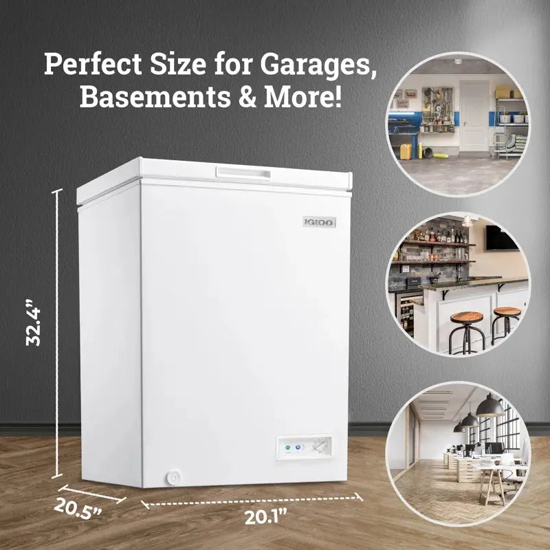 Igloo Portable 3.5 Cu. Ft. Garage Ready Chest Freezer with Adjustable Temperature Controls | Fridge.com