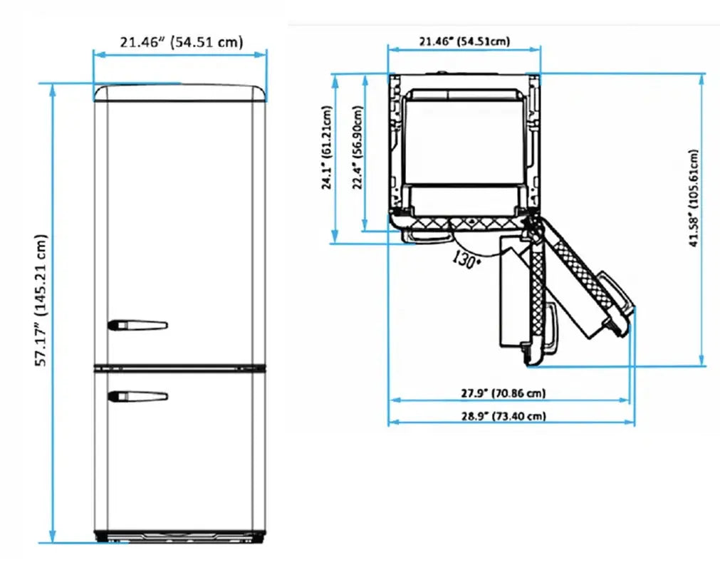 Iio 22" 7 Cubic Feet Energy Star Bottom Freezer Refrigerator | Fridge.com