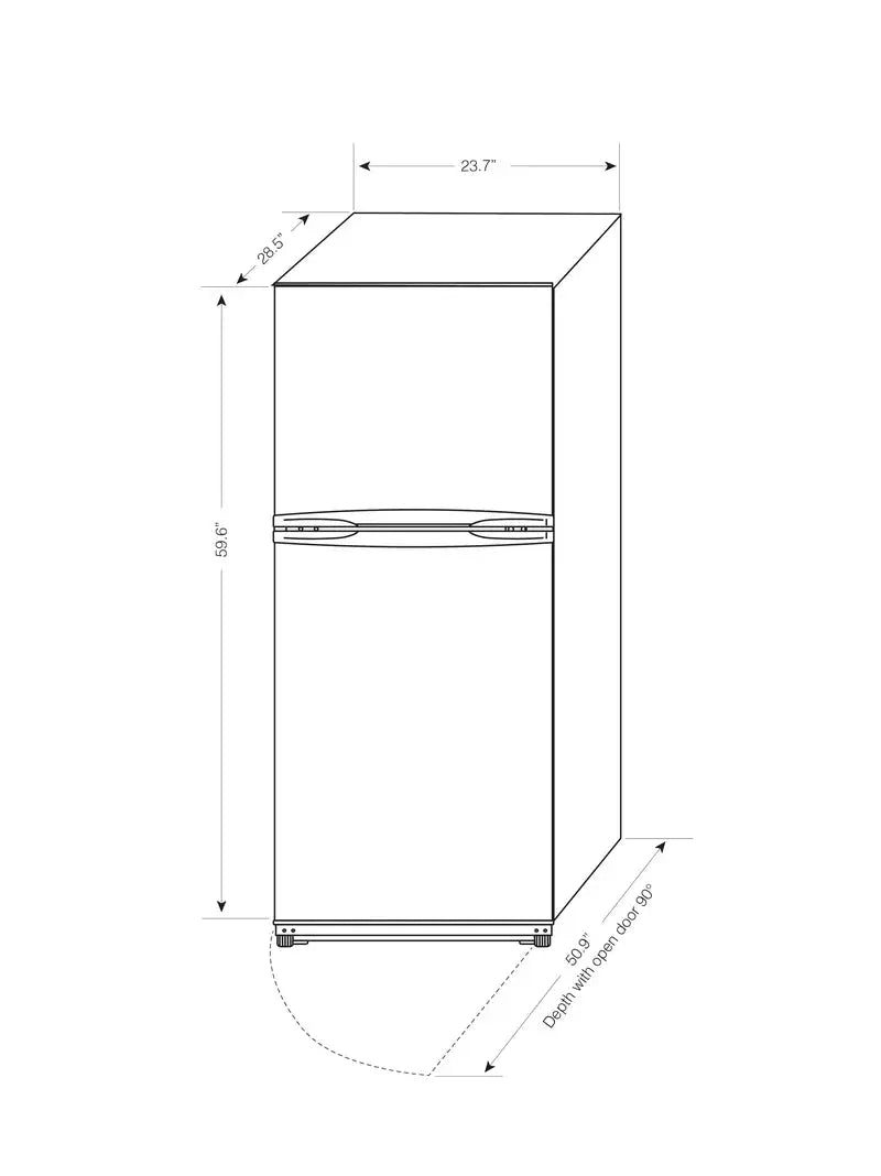 Impecca USA 24" 11.6 Cubic Feet Top Freezer Refrigerator | Fridge.com