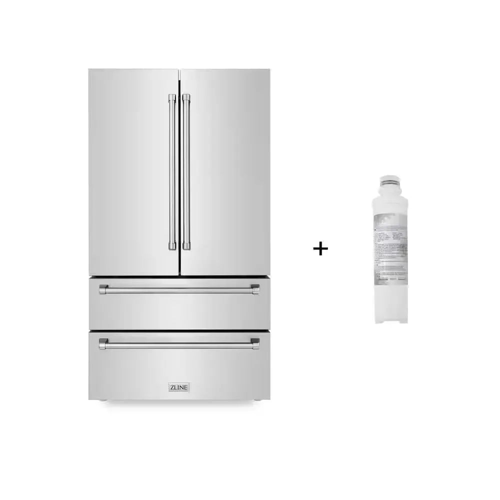 36 In. 4-Door French Door Refrigerator W/ Internal Ice Maker in Fingerprint Resistant Stainless Steel with Water Filter | Fridge.com