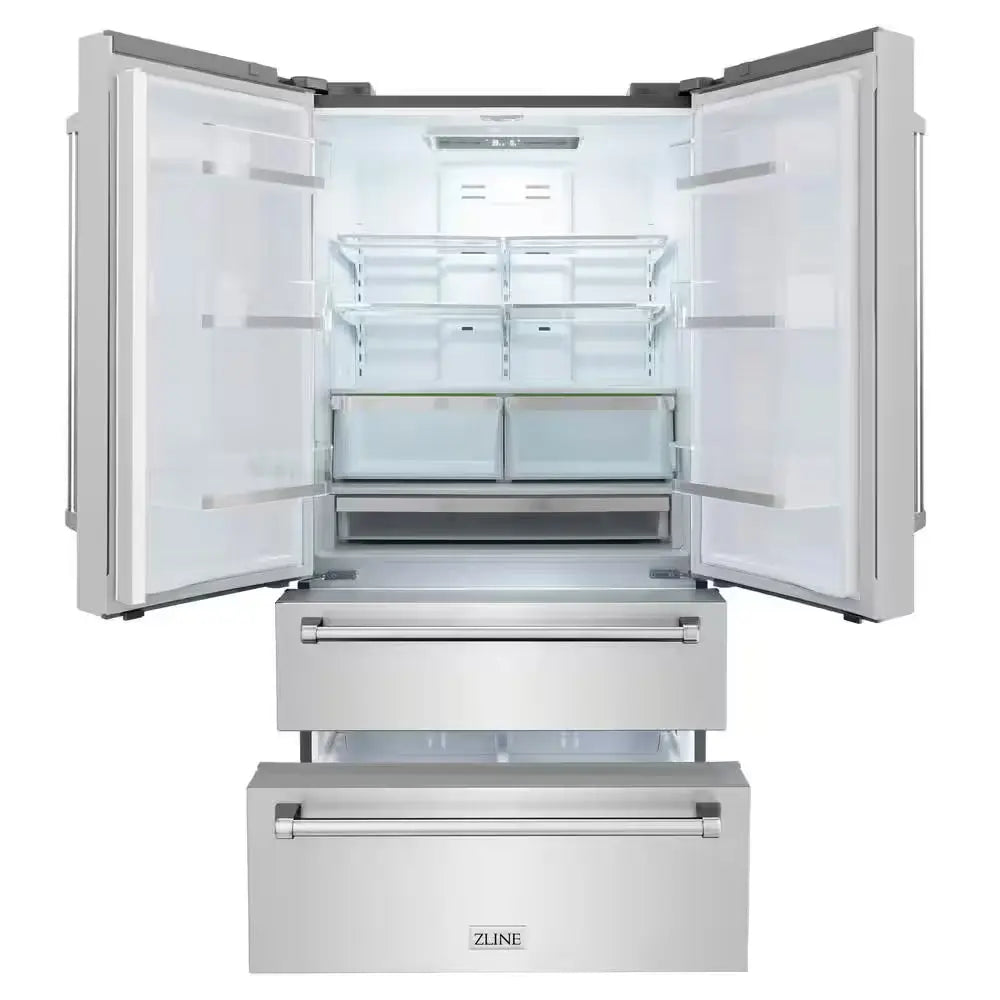 36 In. 4-Door French Door Refrigerator W/ Internal Ice Maker in Fingerprint Resistant Stainless Steel with Water Filter | Fridge.com