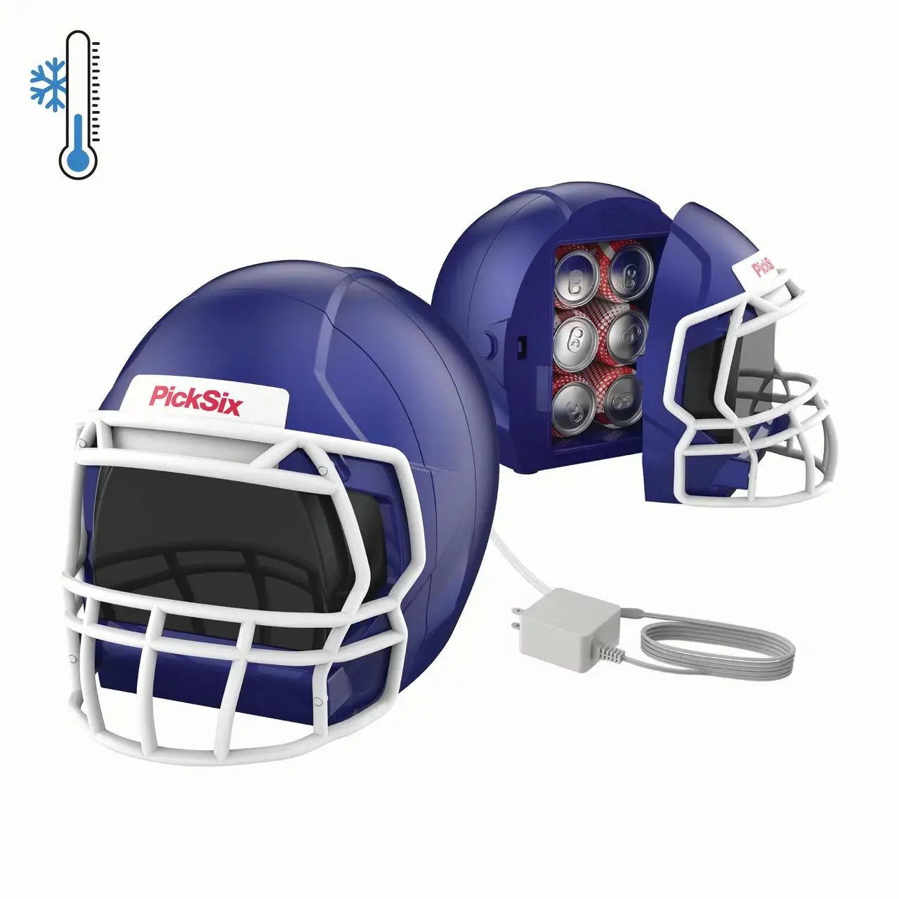 Ionchill Picksix Game Beverage Cooler, New Standard Door Portable Football Helmet Mini Fridge, 13.75In | Fridge.com