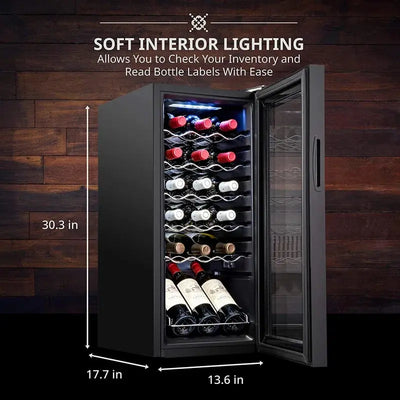 Ivation 13.6'' 18 Bottle Single Zone Freestanding Wine Refrigerator | Fridge.com