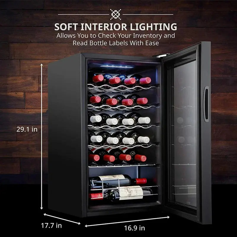 Ivation 16.9'' 24 Bottle Single Zone Freestanding Wine Refrigerator | Fridge.com