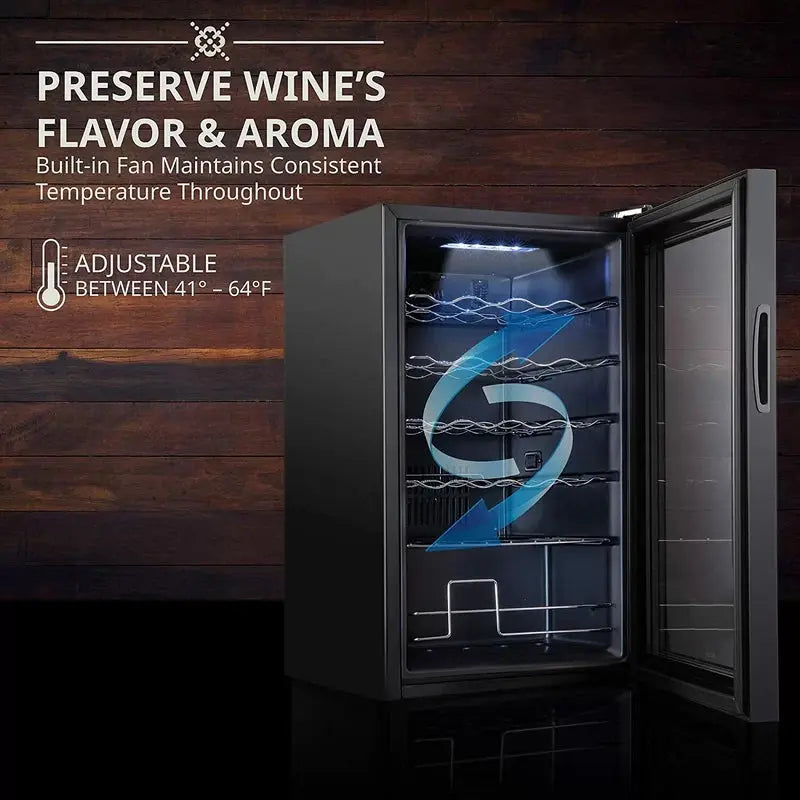 Ivation 16.9'' 24 Bottle Single Zone Freestanding Wine Refrigerator | Fridge.com